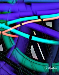 Neon Lines abstract art print