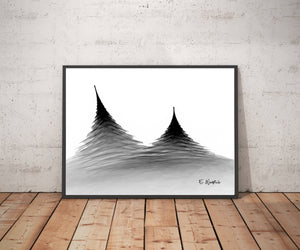 Untitled Black and White Abstract print