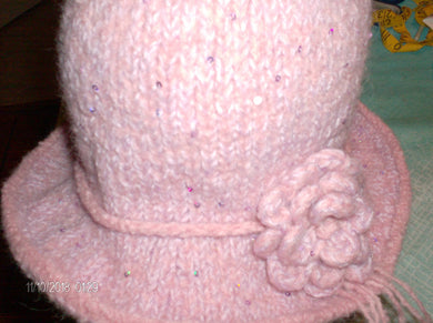 Hand knit boiled wool hat