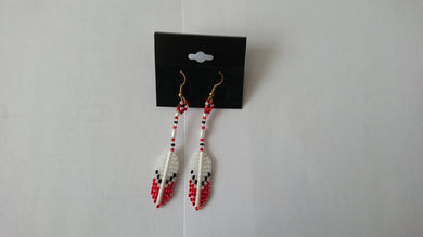 Beaded feather earrings