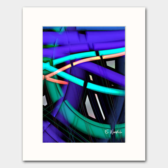 Neon Lines abstract art print