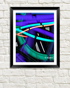 Neon Lines abstract art print