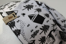 Reversible Black and White Woodland Forest Slouchy Beanie Hat