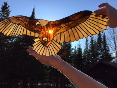 Stained Glass Eagle in Flight