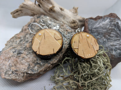 Handmade Live Edge Wood and Gemstone Earrings