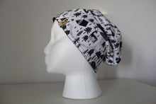 Reversible Black and White Woodland Forest Slouchy Beanie Hat