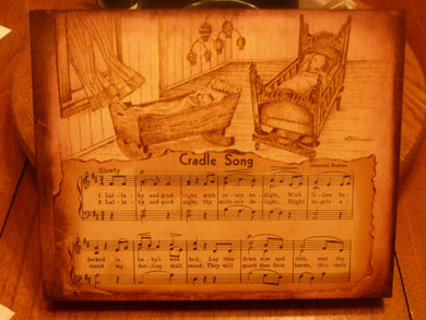 Cradle Song - woodburned plaque