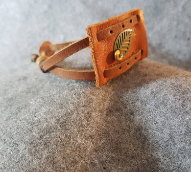 Earth Watch - leather bracelet