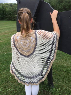 Crochet Poncho in Autumn Colors